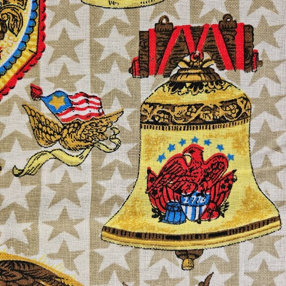 Vintage Patriotic Bicentennial Americana Fabric Curtain Panels 1970s Set of 6 - Picture 7 of 11